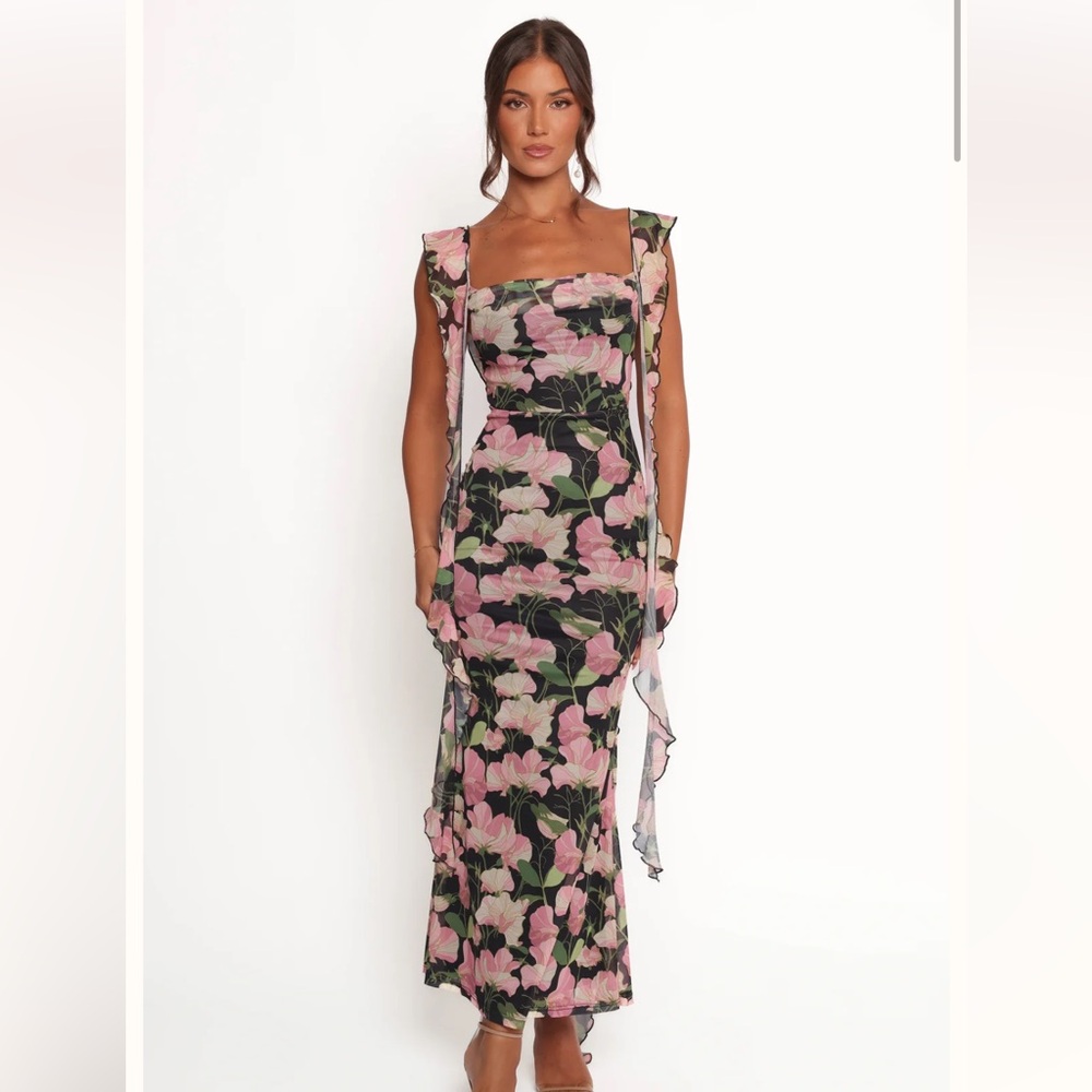 Petal & Pup | Pink and Black Floral Maxi Dress